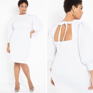 Eloquii white Cutout Back Dress, 24‎